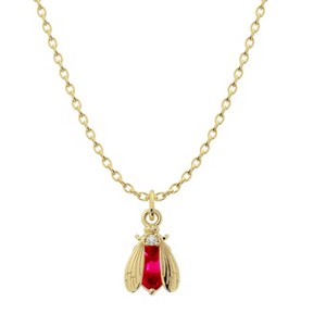 Bow to the Bee Birthstone Bee Necklace – 7mm Charm – 14k Gold or Sterling Silver – Personalized Gift – 1pc - 1 of 4