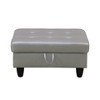 DOMETOUR Modern Semi PU Leather Storage Ottoman for Living Room or Bedroom Silver - 4 of 4