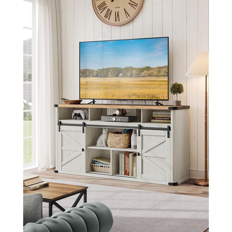 VASAGLE TV Stand for TVs up to 65 Inches, Farmhouse Entertainment Center with Sliding Barn Doors, TV Console Table, 3 of 10