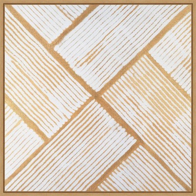 Goldenrod Corduroy I Abstract Canvas Art with Maple Frame, 30" x 30"