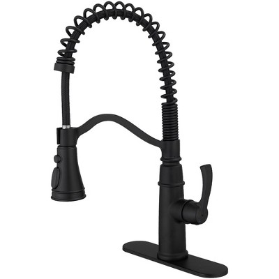 Single-Handle Pull-Down Sprayer 3-Spray High Arc Pull Down Sprayer Kitchen Faucet With Deck Plate