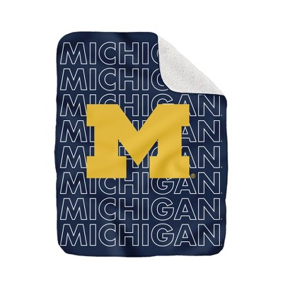 NCAA Michigan Wolverines Collegiate Echo Wordmark Plush Throw Blanket