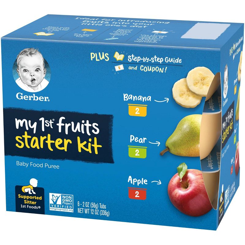 Gerber My 1st Fruits Starter Kit Banana Pear Apple Baby Food Tubs - 6ct/12oz, 5 of 7