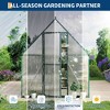 6X7FT Polycarbonate Greenhouse, Heavy Duty Aluminum Walk-In Greenhouses with Adjustable Roof Vent, Outdoor Plant Greenhouse for Garden - 4 of 4