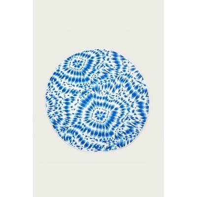 Depera Home Body Soft Indigo Round Turkish Beach Towel Blue
