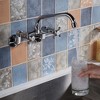 Sumerain Wall Mount Kitchen Faucets, 2 Cross Handles Chrome Finish, 3" to 9" Adjustable Spread - 2 of 4