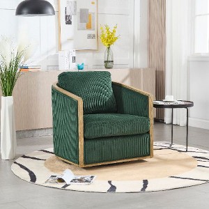 CAVINAS 360 Degree Swivel Chair, Swivel Barrel Chair, Rattan Accent Chair, Single Sofa Chair for Living Room, Leisure Arm Chair - 1 of 4