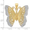 Black Bow Jewelry 14k Yellow Gold & White Rhodium 37mm Textured Butterfly Pendant - 3 of 4