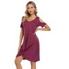 Coolmee Women Trendy Casual Cold Shoulder Short Sleeve V Neck Twist Knot Hem Wrap Midi Dress - 2 of 3