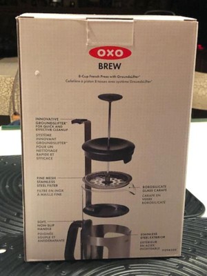  OXO BREW Venture Shatter-Resistant-Travel French Press – 8 Cup,  Black: Home & Kitchen