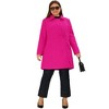 Agnes Orinda Women's Plus Size Notched Lapel Single Breasted Back Split Winter Long Pea Coats - 3 of 4