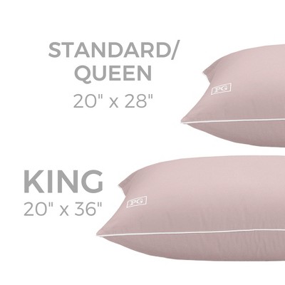 Standard/Queen Pink Down Alternative Pillow with Cotton Protector