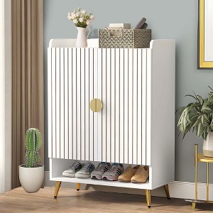 UbMelt  29.53 Inch Shoe Cabinet,Modern Shoe Storage Cabinet Organizer with 2 Doors and Adjustable Shelves for Entryway,Hallway,Closet - 1 of 4