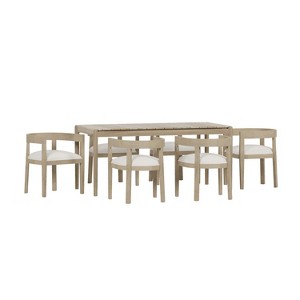 Christopher Knight Home Farnam Contemporary Acacia Wood 7 Piece Dining Set - 1 of 4