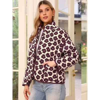 INSPIRE CHIC Women's Button Long Sleeve Fall Trendy Casual Floral Jackets Large Beige — фото 4