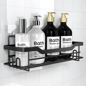 Aoibox Shower Caddy Shelves Organizer Rack, No Drilling Wall Mounted Self Adhesive Shower Shelves for Inside Shower, Matte Black - 1 of 4