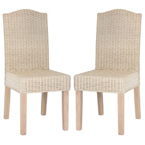 Odette Wicker Dining Chair - White Washed (Set of 2) - Safavieh