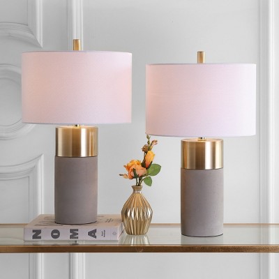 Oliver Gray and Gold Concrete Table Lamp Set of 2