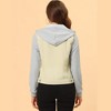 INSPIRE CHIC Women's Regular Fit Layered Drawstring Hood Denim Jacket with Pockets - 4 of 4