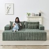 KWPZQEB 87" Sectional Lounge Chaise, Cloud Plush Loveseat, Corduroy Upholstered Boneless Sofa Bed with Deep Seat & 2 Pillows, No Assembly Required - 2 of 4