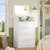 USIKEY Tall White Dresser for Bedroom, 4 Drawer Dresser with Mirror, Modern Chest of Drawers, Wood Closet Clothes Storage Organizer for Bedroom, White - 2 of 4