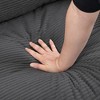 57 " High Resilience Loveseat Sofa with Wooden Frame for Small Space Living Room,Bedroom Apartment Small Space , Dark gray - 2 of 4