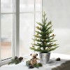 2ft Puleo Pre-Lit Tabletop Artificial Christmas Tree in Metal Pot Clear Lights - 2 of 3