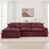 KWPZQEB 107.9" Modular Sofa, Upholstered L-Shaped Sofa with Double-Layered Cushions and Side Pockets, 3-Seater Fully Compressible Sofa for Living Room - 4 of 4