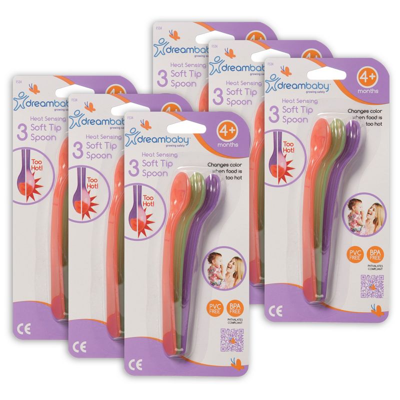 Dreambaby® Heat Sensing Soft Tip Spoons, 3 Per Pack, 6 Packs, 1 of 7