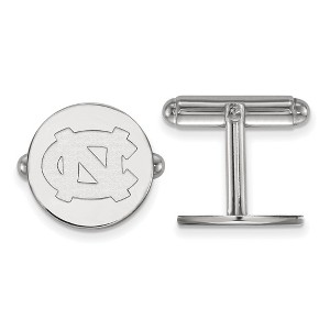 Black Bow Jewelry Sterling Silver North Carolina Tar Heels NCAA Cuff Links - 1 of 3