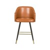 Meridian Furniture,Barbosa Cognac Vegan Leather Counter/Bar Stool, Set of 2 - 2 of 4