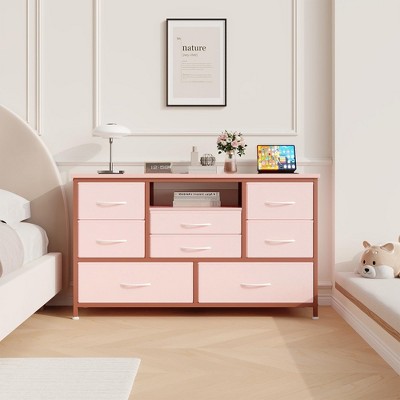 8 Dresser TV Stand with Power Outlet & LED for 55'' TV