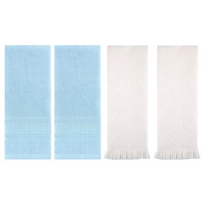 REGALWOVEN 4 Pcs Solid Cotton Soft Absorbent Waffle Hand Towel 13" x 29" - 1 of 4