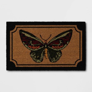 1'6"x2'6" Border Bleak Moth Coir Doormat - Threshold™ - 1 of 4