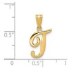 Black Bow Jewelry 14k Yellow Gold, Mimi Collection, Small Script Initial T Pendant - 4 of 4