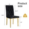CAVINAS Velvet Armless Chairs, Dining Chairs with Metal Legs, Grid and Buckle Design for Kitchen, Conference Room, Living Room - 2 of 4