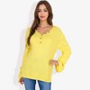 Anna-Kaci Women's V-Neck Henley Knit Sweater with Button Details - 3 of 4