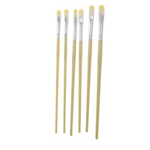 Unique Bargains Filbert Brush for Gouache Nylon Bristles with Aluminum Collar and Plastic Handle 6 Pcs - 1 of 3