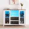 Buffet Cabinet with Sliding Barn Door, Rustic Sideboard, Removable Wine Rack, Farmhouse Sideboard with Adjustable Shelf for for Dining Room, Kitchen - 2 of 4