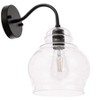 Elegant Lighting Pierce 1 light Black and Clear seeded glass wall sconce - 3 of 4