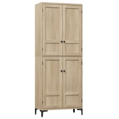 Tall Storage Cabinet, Kitchen Pantry Cabinet 5 Tier Bathroom Cabinet with 4 Doors Adjustable Shelves for Kitchen, Dining Room, Bathroom