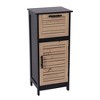 Evideco French Home Goods Compact Bathroom Storage Cabinet with Drawer and Vented Door, Black and Brown - Bergen Collection - 2 of 4