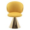 HOMLUX Swivel Accent Chair Modern Barrel Chair with Metal Cone Base Velvet Upholstered Armless Chair for Living Room，Dining Room，Bedroom - 3 of 4