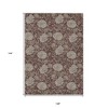 Merlot Taupe And Beige Floral Washable Indoor Outdoor Area Rug - 3 of 4