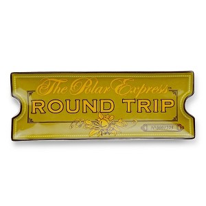 Silver Buffalo The Polar Express Round Trip Ticket Sculpted Ceramic Trinket Tray - 1 of 4