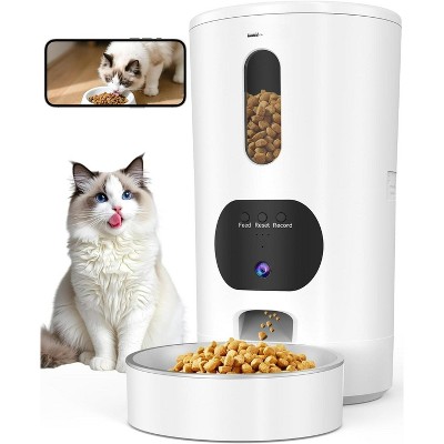 Automatic Cat Feeder with Camera, 5G WiFi Pet Food Dispenser with 1080P Video & Night Vision
