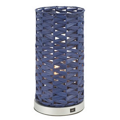 15-Inch Blue Water Hyacinth Table Lamp with USB Port