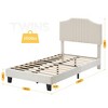 Twin Bed Frame Upholstered Platform with Headboard, Velvet Fabric Wrap, Non-Slip and Noise-Free,No Box Spring Needed - image 2 of 4