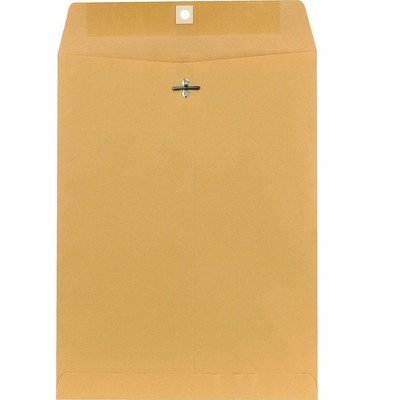 MyOfficeInnovations Kraft Clasp Envelopes 9-1/2" x 12-1/2" Brown 100/Box (535013/17076)