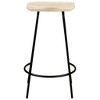 vidaXL Bar Stool Set of 4 Bleached wood, Black Solid mango wood, Iron - 4 of 4